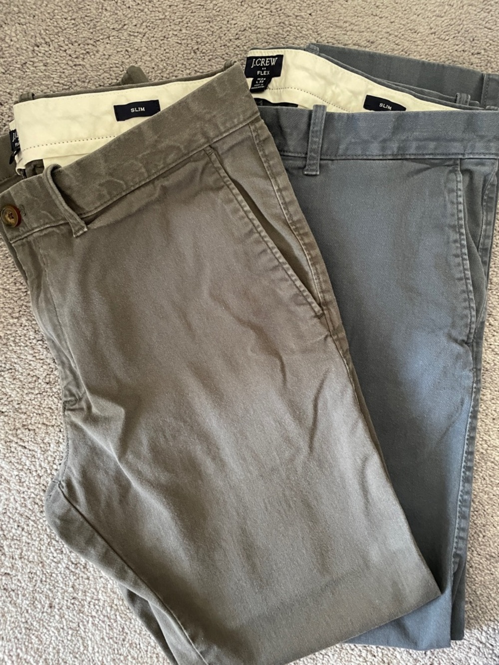 J. Crew Slim Chino Pants in Gray and Slate Blue 34x32